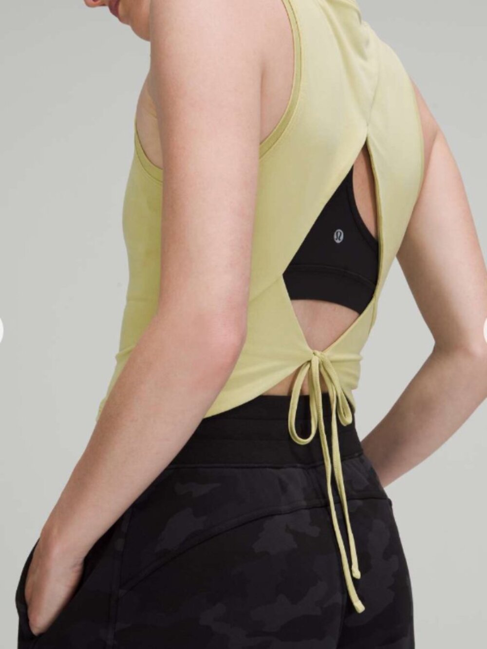 Lululemon Open Tie-Back Tank Top Dew Sage Green 0